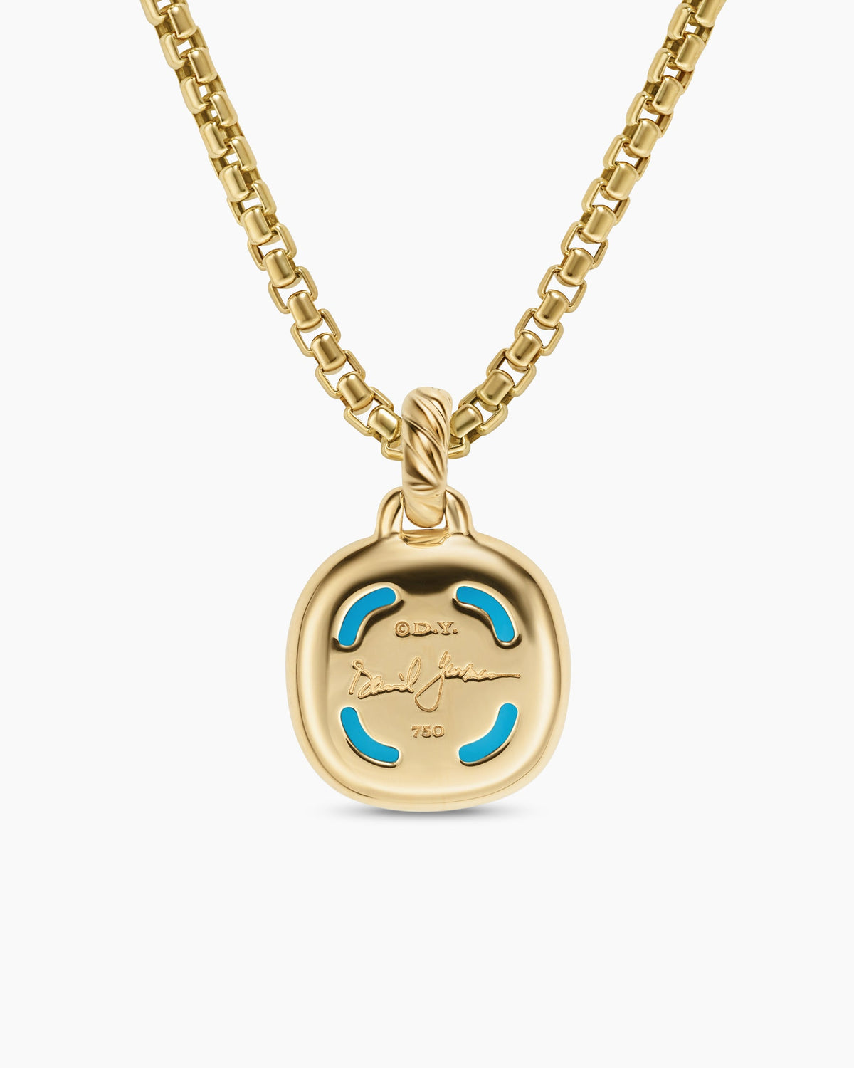 David Yurman Albion® Pendant in 18K Yellow Gold with Turquoise and Diamonds, 11mm David Yurman Women’s