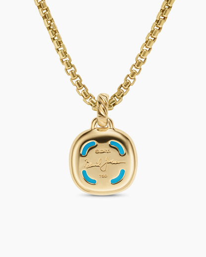 David Yurman Albion® Pendant in 18K Yellow Gold with Turquoise and Diamonds, 11mm David Yurman Women’s
