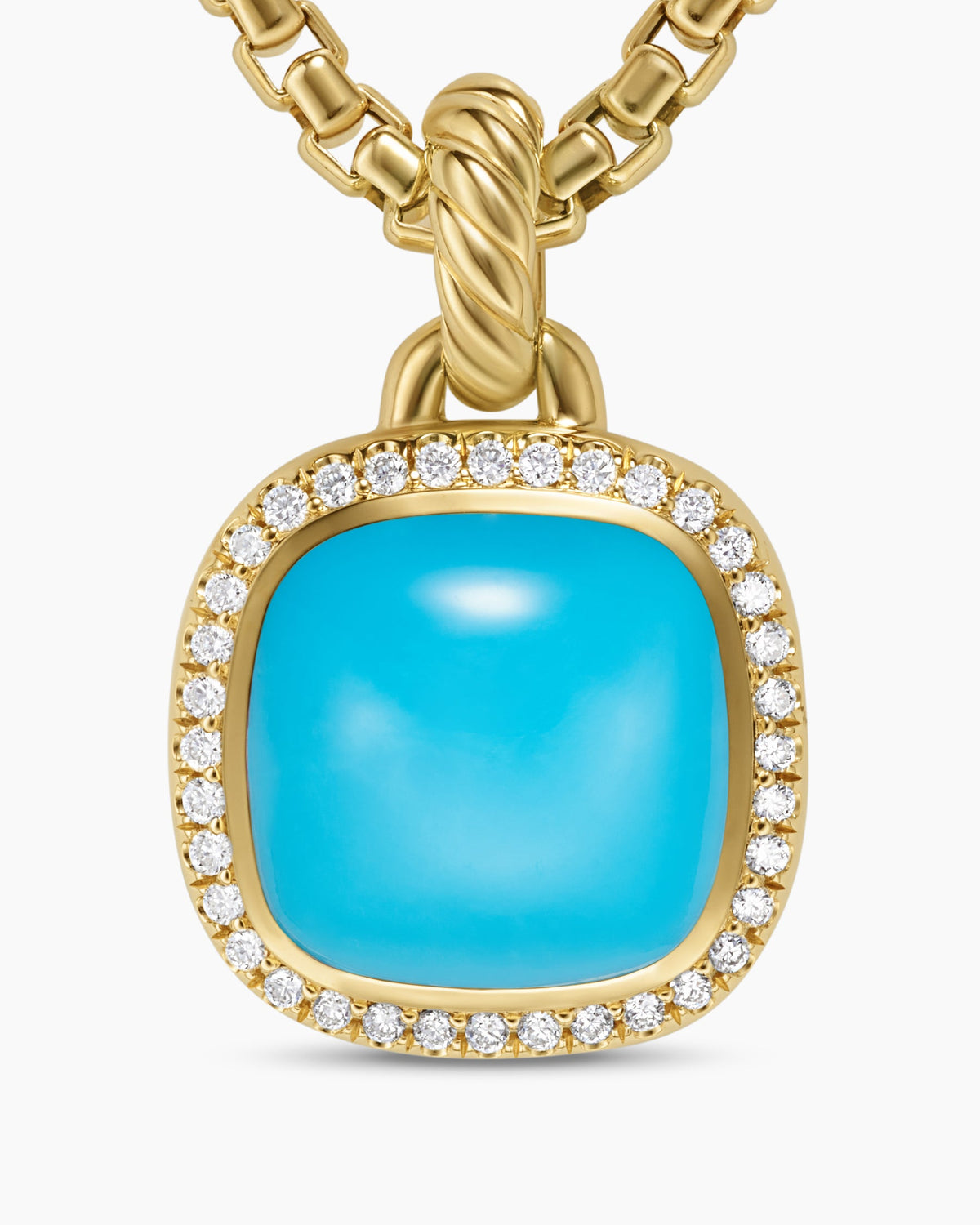 David Yurman Albion® Pendant in 18K Yellow Gold with Turquoise and Diamonds, 11mm David Yurman Women’s