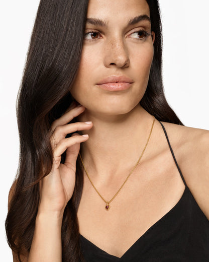David Yurman Mini Heart Amulet in 18K Yellow Gold with Rhodolite Garnet, 7.2mm David Yurman Women’s