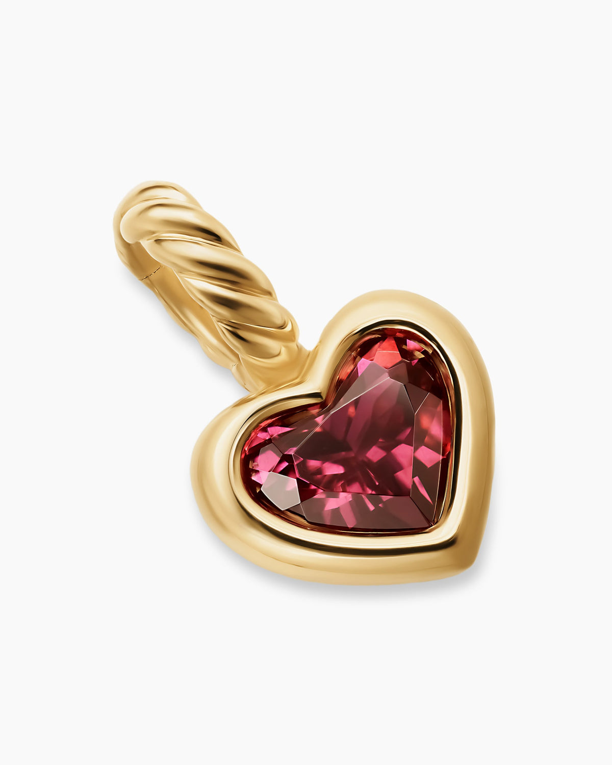David Yurman Mini Heart Amulet in 18K Yellow Gold with Rhodolite Garnet, 7.2mm David Yurman Women’s