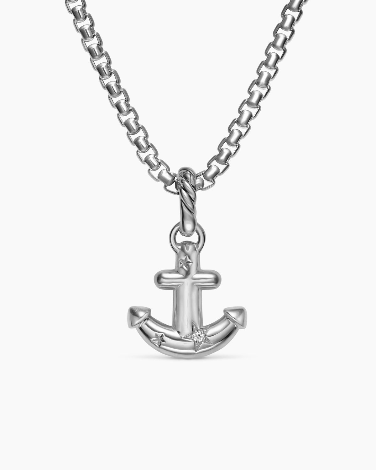 David Yurman Anchor Amulet in Sterling Silver with Diamonds, 14.2mm David Yurman Women’s