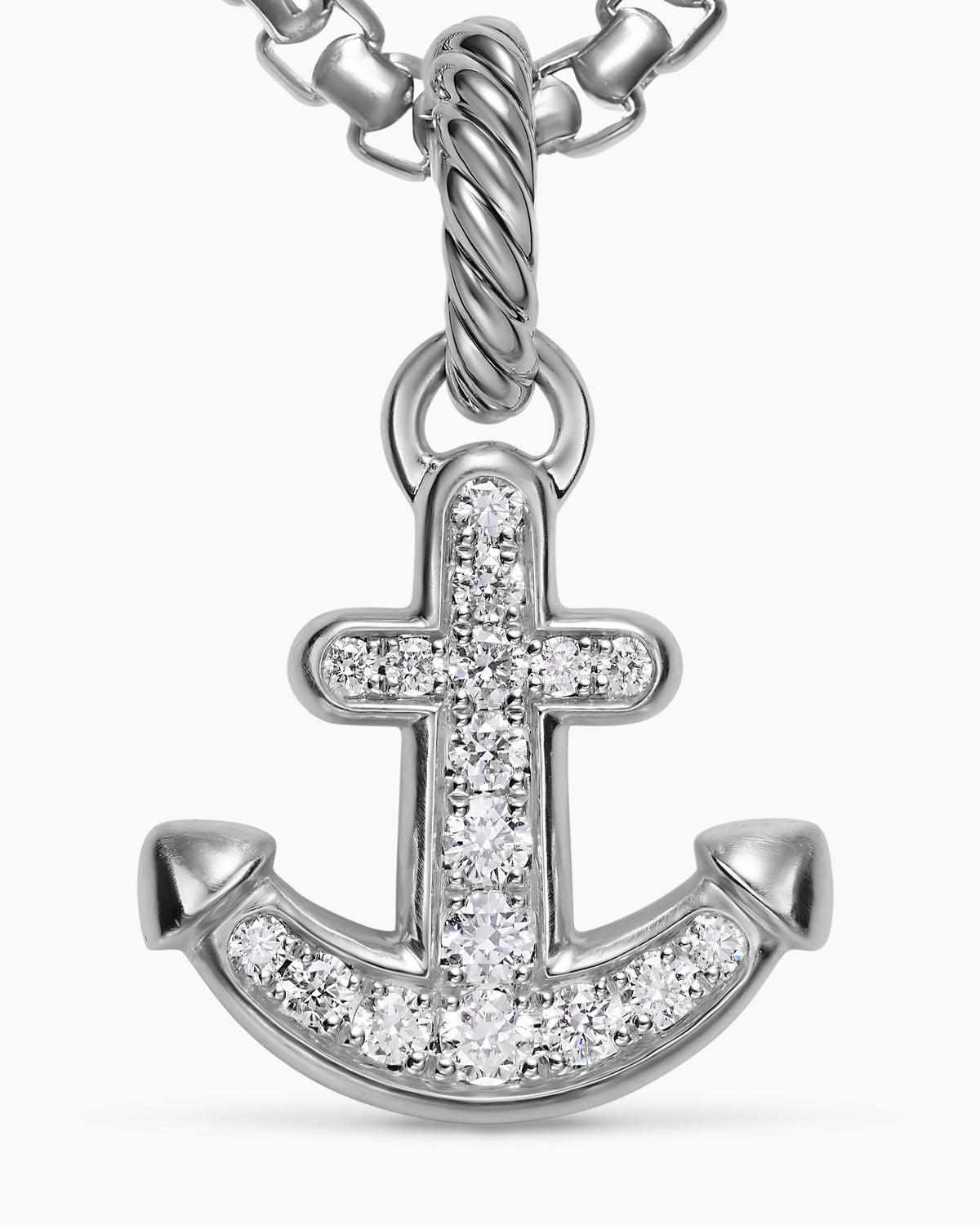 David Yurman Anchor Amulet in Sterling Silver with Diamonds, 14.2mm David Yurman Women’s