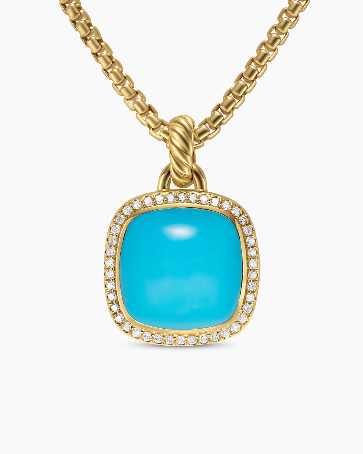 David Yurman Albion® Pendant in 18K Yellow Gold with Turquoise and Diamonds, 15mm David Yurman Women’s