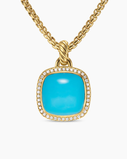 David Yurman Albion® Pendant in 18K Yellow Gold with Turquoise and Diamonds, 15mm David Yurman Women’s