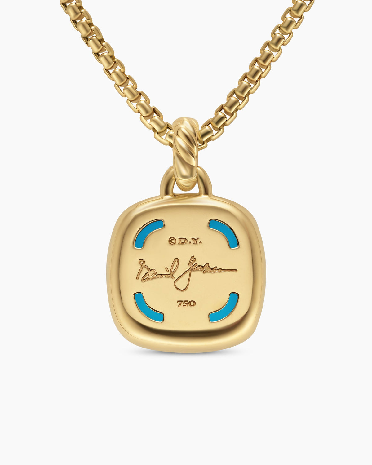 David Yurman Albion® Pendant in 18K Yellow Gold with Turquoise and Diamonds, 15mm David Yurman Women’s
