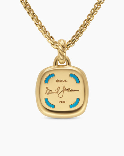 David Yurman Albion® Pendant in 18K Yellow Gold with Turquoise and Diamonds, 15mm David Yurman Women’s