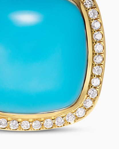 David Yurman Albion® Pendant in 18K Yellow Gold with Turquoise and Diamonds, 15mm David Yurman Women’s