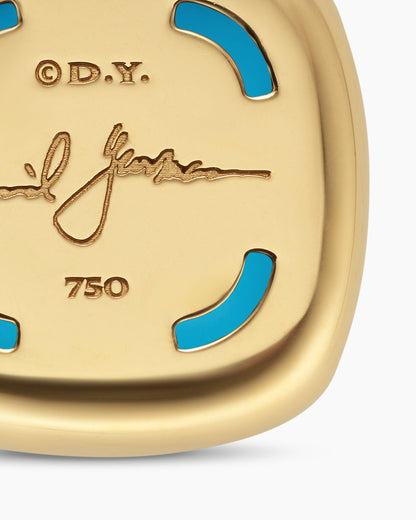 David Yurman Albion® Pendant in 18K Yellow Gold with Turquoise and Diamonds, 15mm David Yurman Women’s