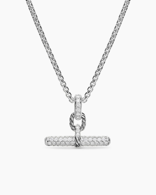 David Yurman DY Madison® Toggle Pendant in Sterling Silver with Diamonds, 20.2mm David Yurman Women’s