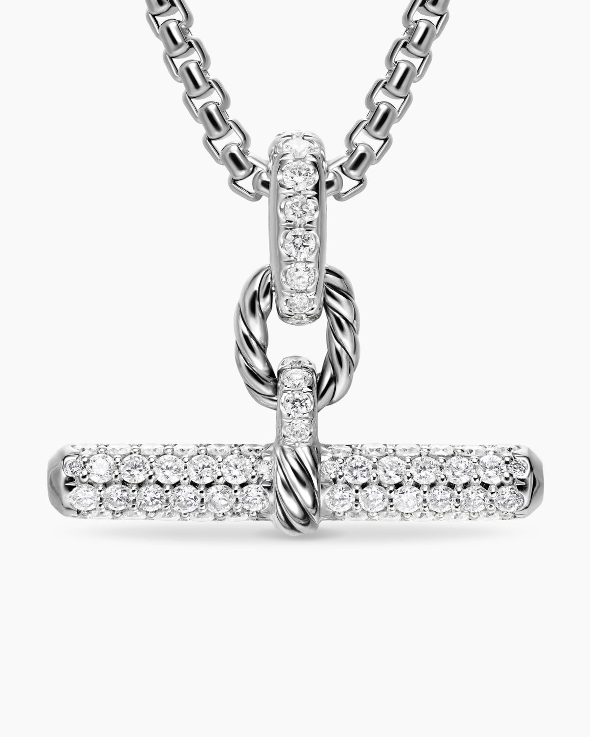 David Yurman DY Madison® Toggle Pendant in Sterling Silver with Diamonds, 20.2mm David Yurman Women’s