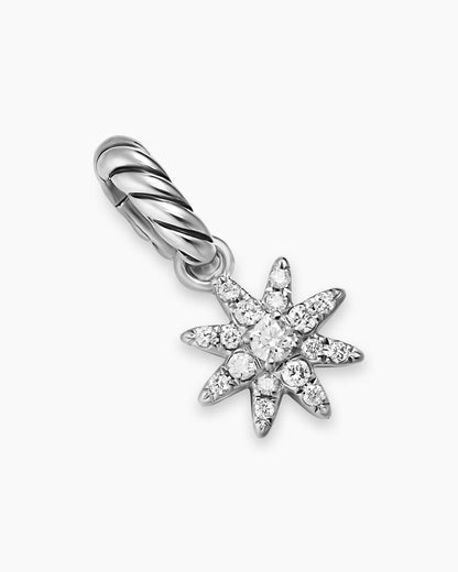 David Yurman Petite Starburst Amulet in Sterling Silver with Full Pavé Diamonds, 10mm David Yurman Women’s