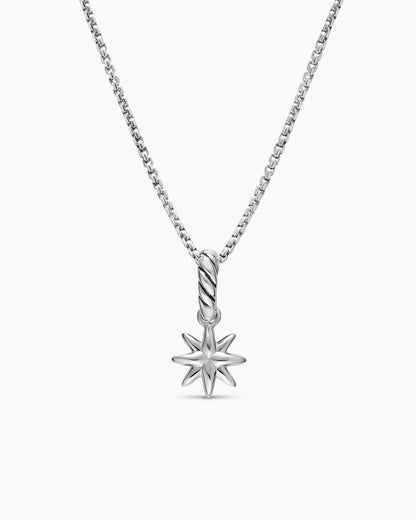 David Yurman Petite Starburst Amulet in Sterling Silver with Full Pavé Diamonds, 10mm David Yurman Women’s