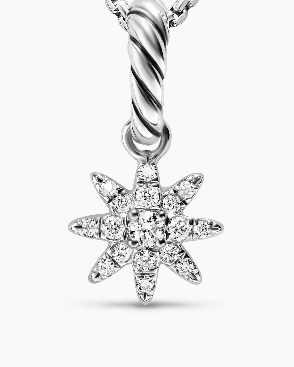 David Yurman Petite Starburst Amulet in Sterling Silver with Full Pavé Diamonds, 10mm David Yurman Women’s