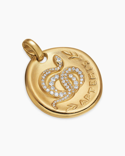 David Yurman Artemis Medallion Amulet in 18K Yellow Gold with Diamonds, 28.3mm David Yurman Women’s