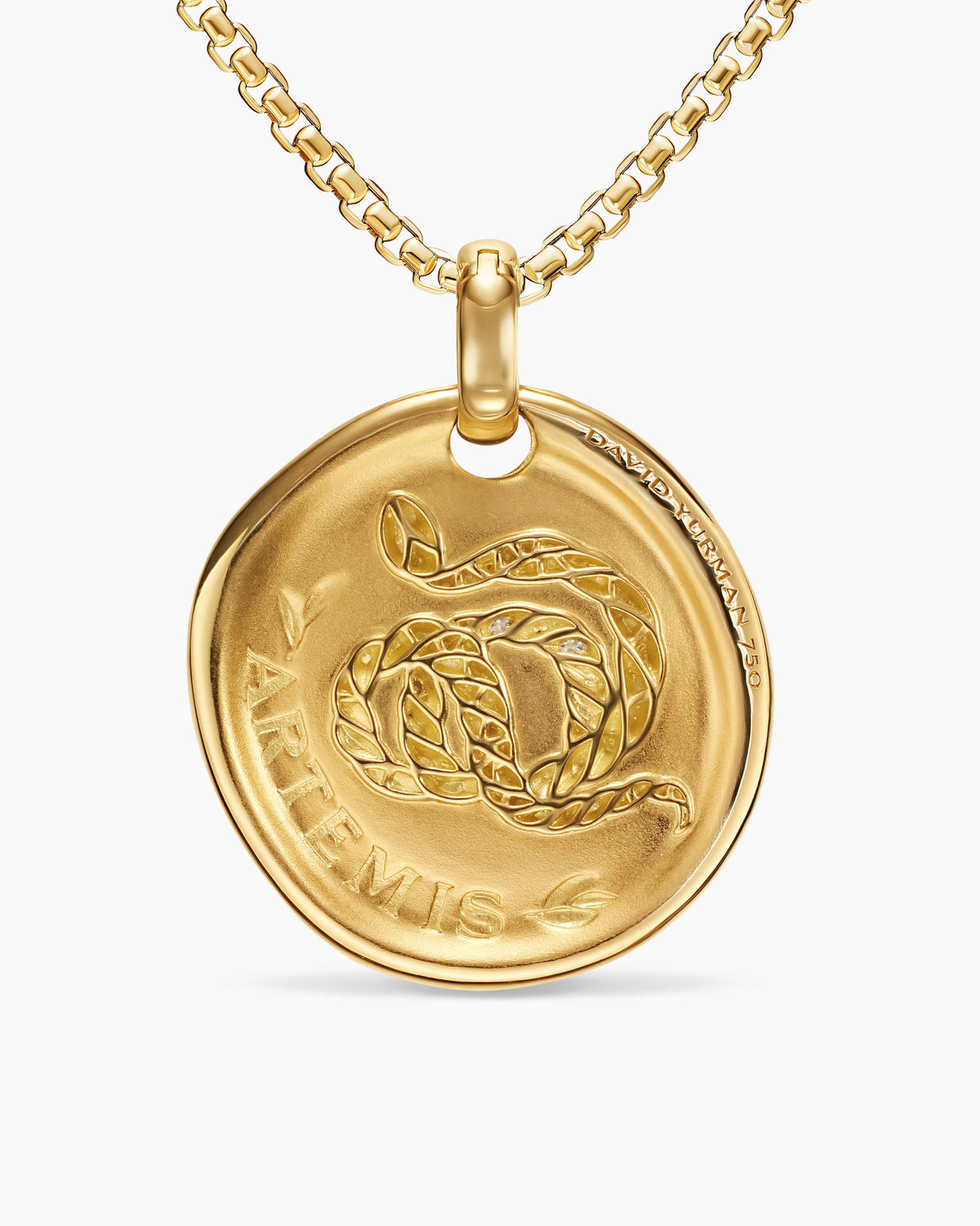 David Yurman Artemis Medallion Amulet in 18K Yellow Gold with Diamonds, 28.3mm David Yurman Women’s