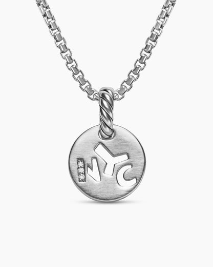 David Yurman Petite NYC Elements Amulet in Sterling Silver with Diamonds, 12.3mm David Yurman Women’s