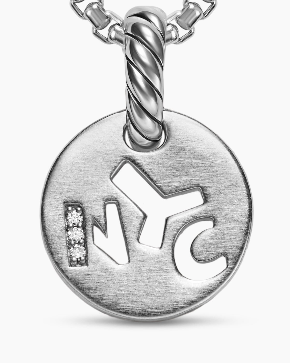 David Yurman Petite NYC Elements Amulet in Sterling Silver with Diamonds, 12.3mm David Yurman Women’s