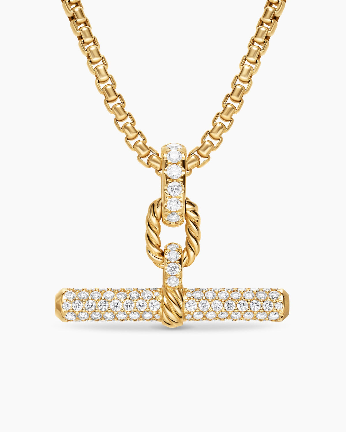 David Yurman DY Madison® Toggle Pendant in 18K Yellow Gold with Diamonds, 29mm David Yurman Women’s