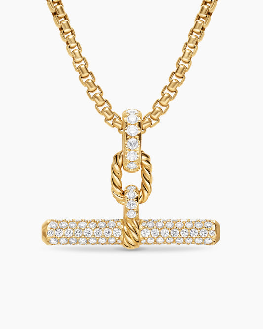 David Yurman DY Madison® Toggle Pendant in 18K Yellow Gold with Diamonds, 29mm David Yurman Women’s