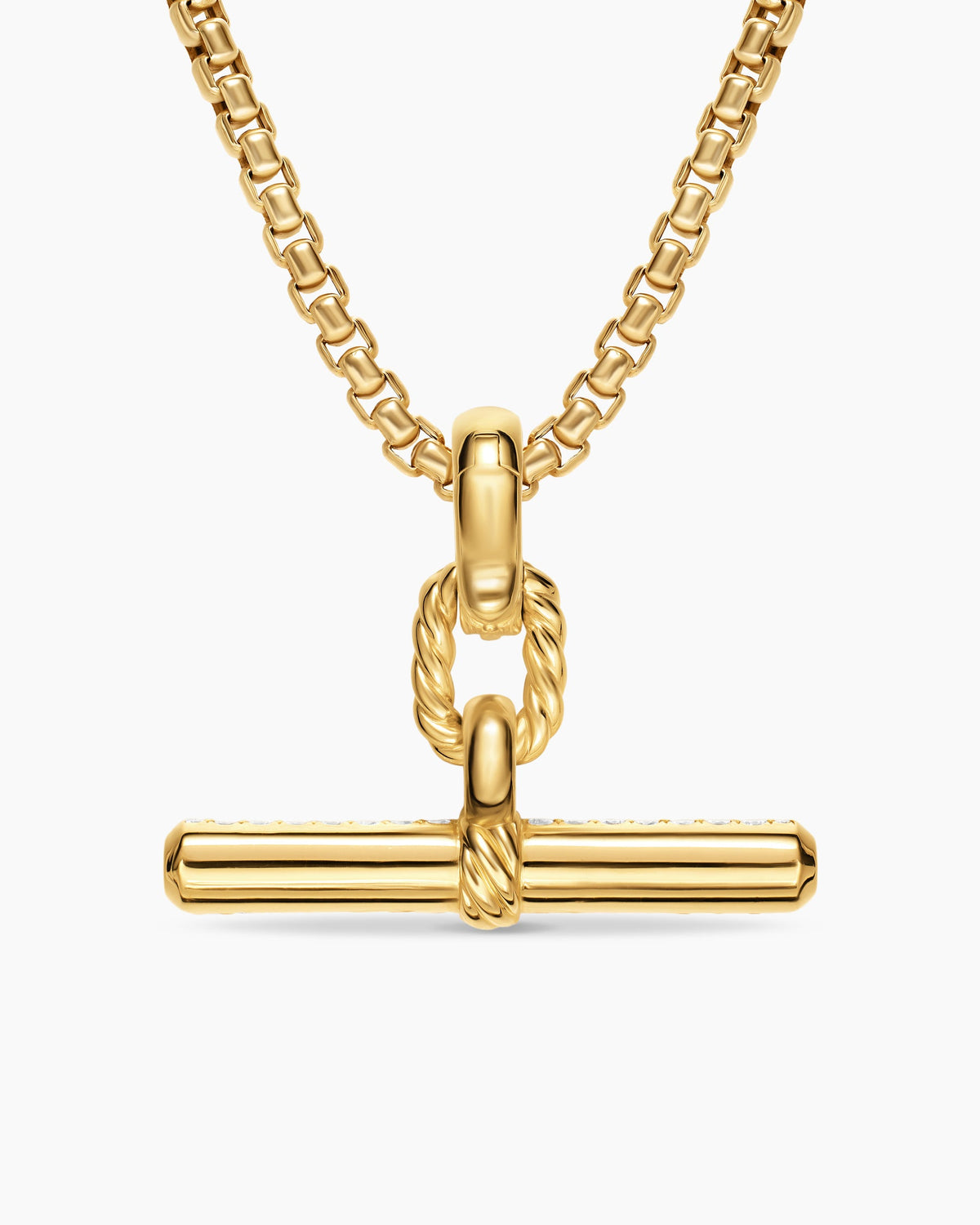 David Yurman DY Madison® Toggle Pendant in 18K Yellow Gold with Diamonds, 29mm David Yurman Women’s