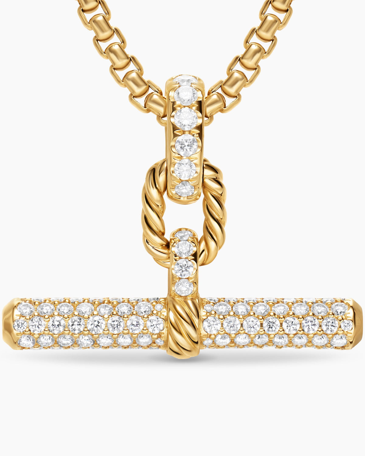 David Yurman DY Madison® Toggle Pendant in 18K Yellow Gold with Diamonds, 29mm David Yurman Women’s