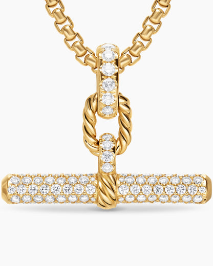 David Yurman DY Madison® Toggle Pendant in 18K Yellow Gold with Diamonds, 29mm David Yurman Women’s