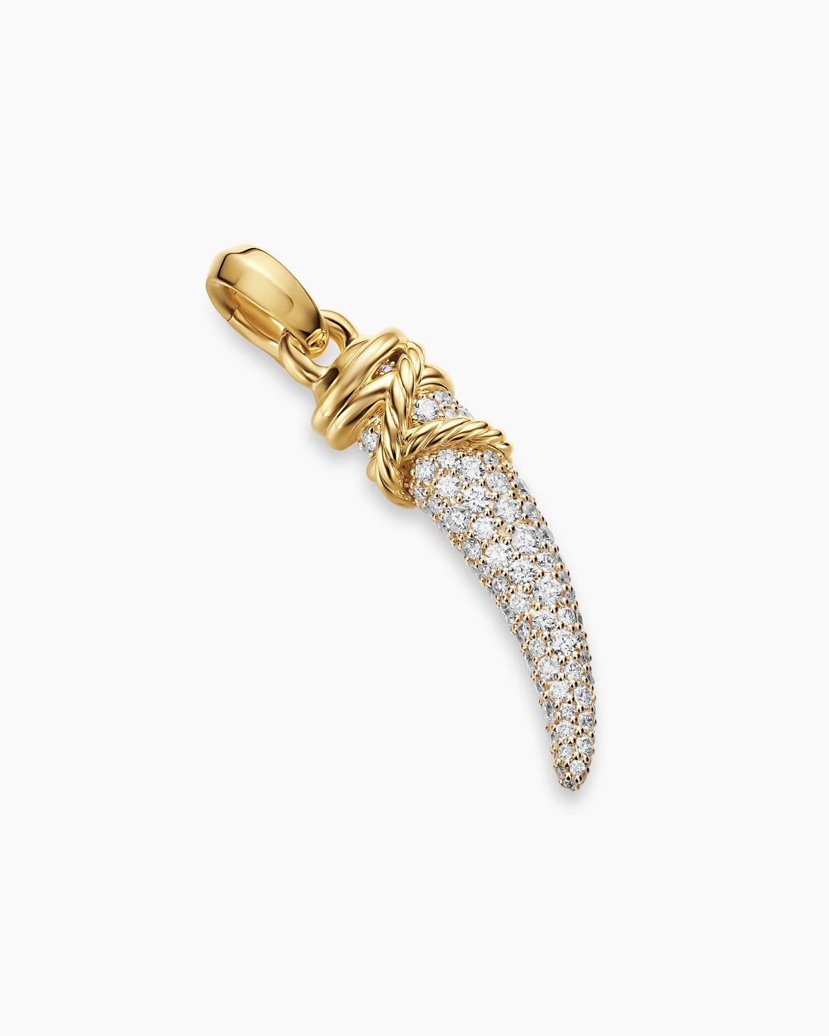 David Yurman Pavé Tusk Amulet in 18K Yellow Gold with Diamonds, 28.8mm David Yurman Women’s
