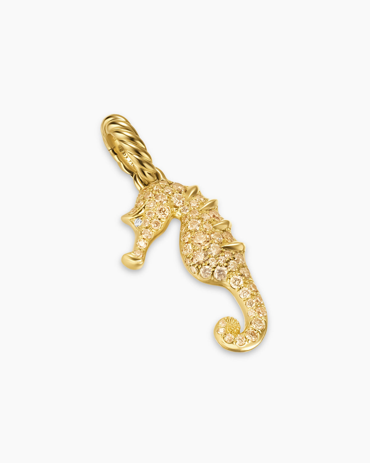 David Yurman Seahorse Amulet in 18K Yellow Gold with Cognac Diamonds and Diamonds, 22mm David Yurman Women’s
