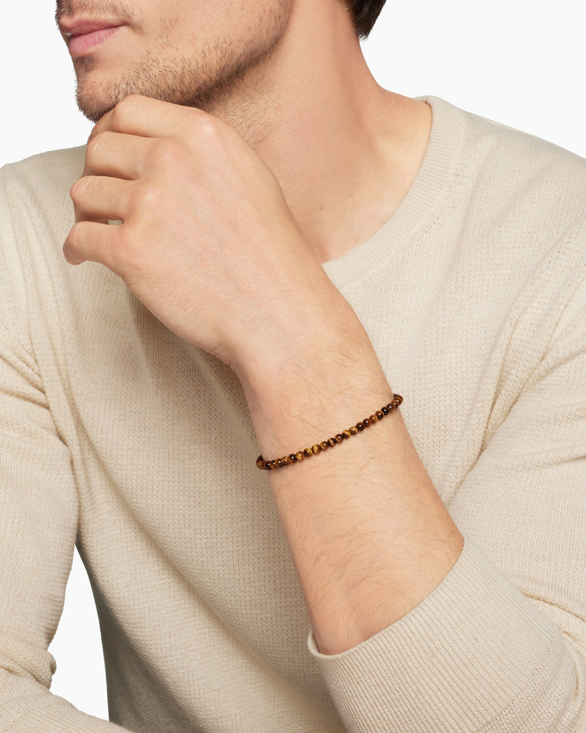 David Yurman Mens Spiritual Beads Bracelet in Sterling Silver, 4mm David Yurman Men’s