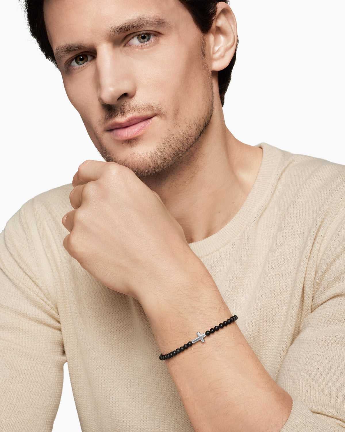 David Yurman Spiritual Beads Cross Station Bracelet David Yurman Men’s