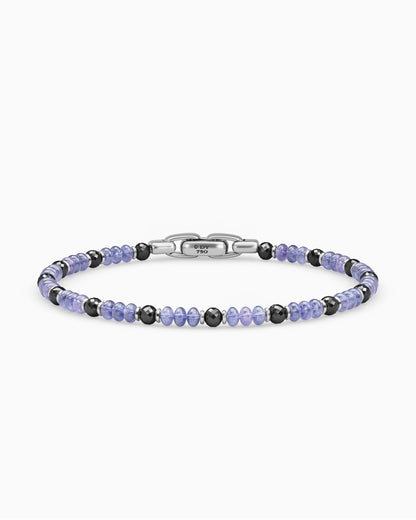 David Yurman Mens Spiritual Beads Bracelet in 18K White Gold, 4mm David Yurman Men’s