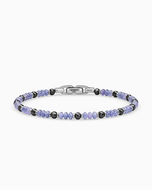 David Yurman Mens Spiritual Beads Bracelet in 18K White Gold, 4mm David Yurman Men’s