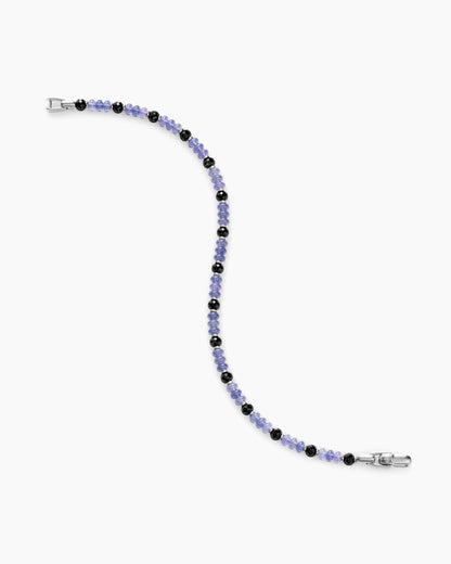 David Yurman Mens Spiritual Beads Bracelet in 18K White Gold, 4mm David Yurman Men’s