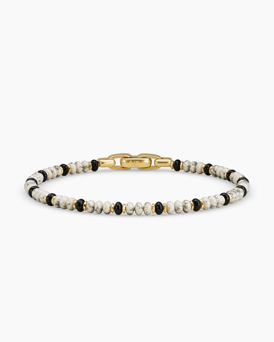 David Yurman Mens Spiritual Beads Bracelet in 18K Yellow Gold, 4mm David Yurman Men’s