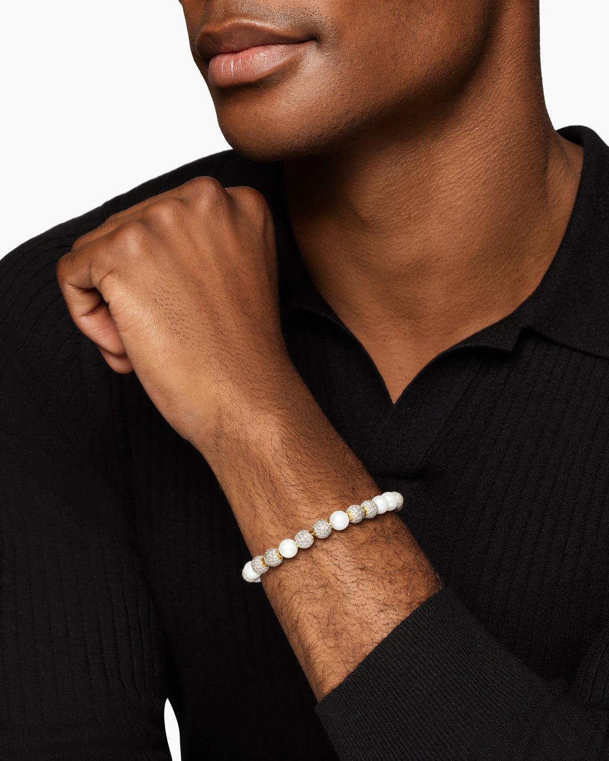 David Yurman Spiritual Beads Pearl and Pavé Bracelet David Yurman Men’s