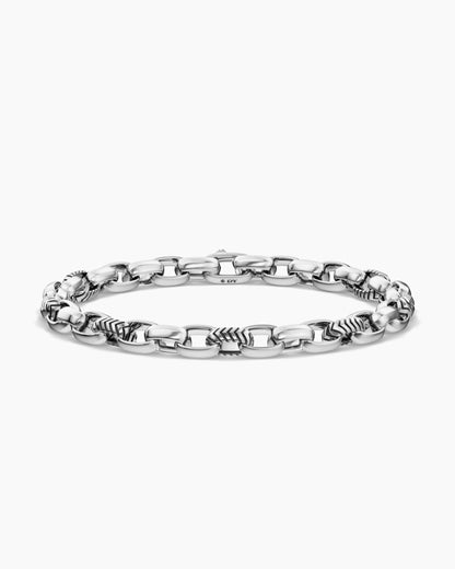 David Yurman Mens Chevron Oval Link Bracelet in Sterling Silver, 7mm David Yurman Men’s