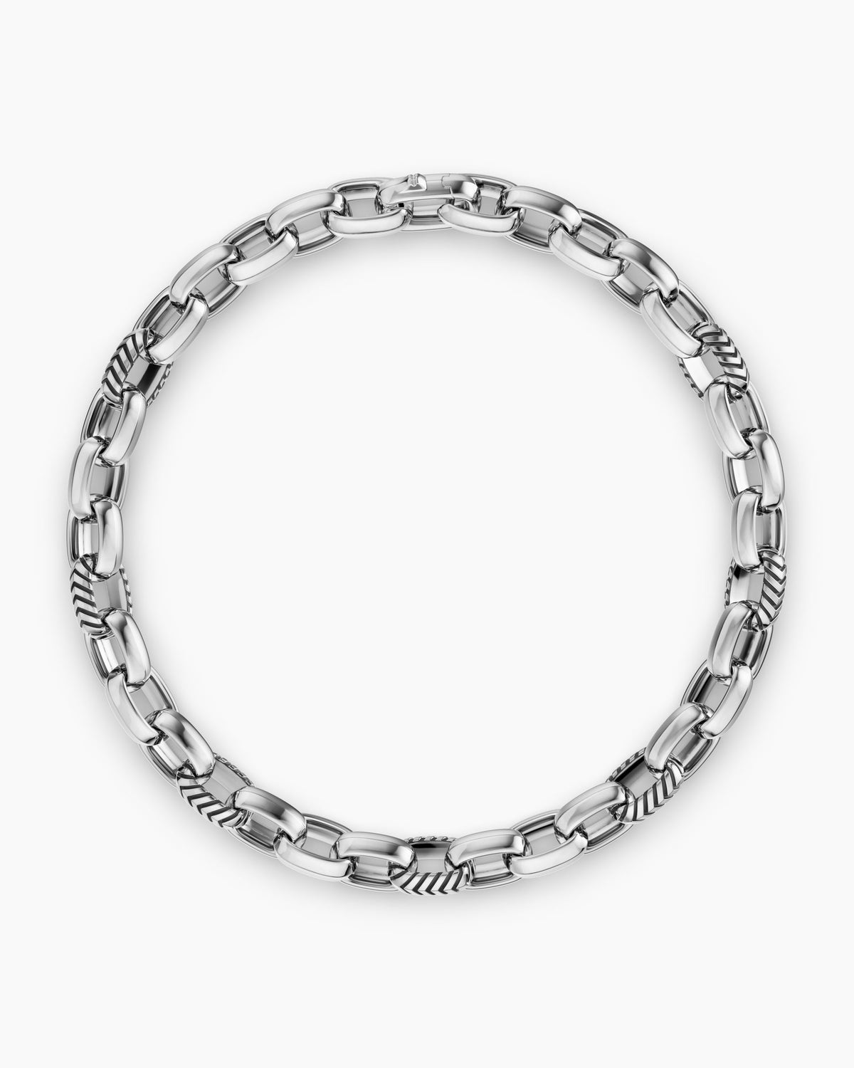 David Yurman Mens Chevron Oval Link Bracelet in Sterling Silver, 7mm David Yurman Men’s