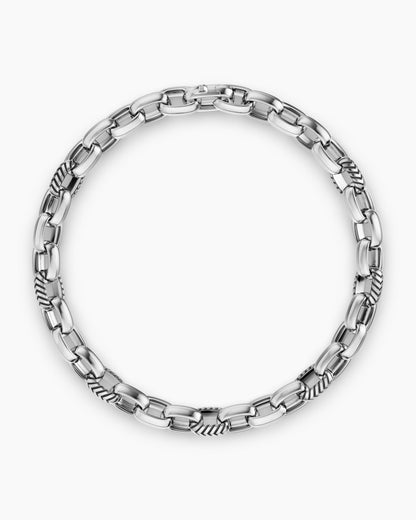 David Yurman Mens Chevron Oval Link Bracelet in Sterling Silver, 7mm David Yurman Men’s