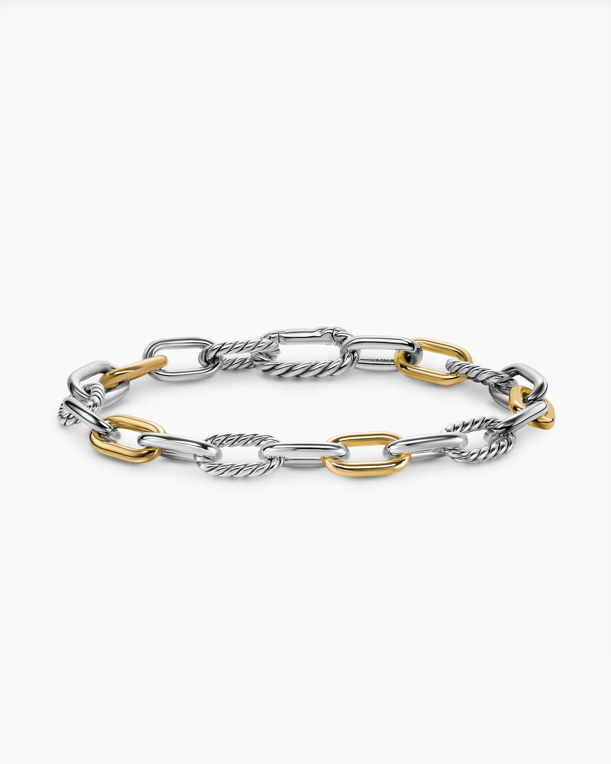 David Yurman Mens DY Madison Chain Bracelet in Sterling Silver with 18K Yellow Gold, 8.5mm David Yurman Men’s