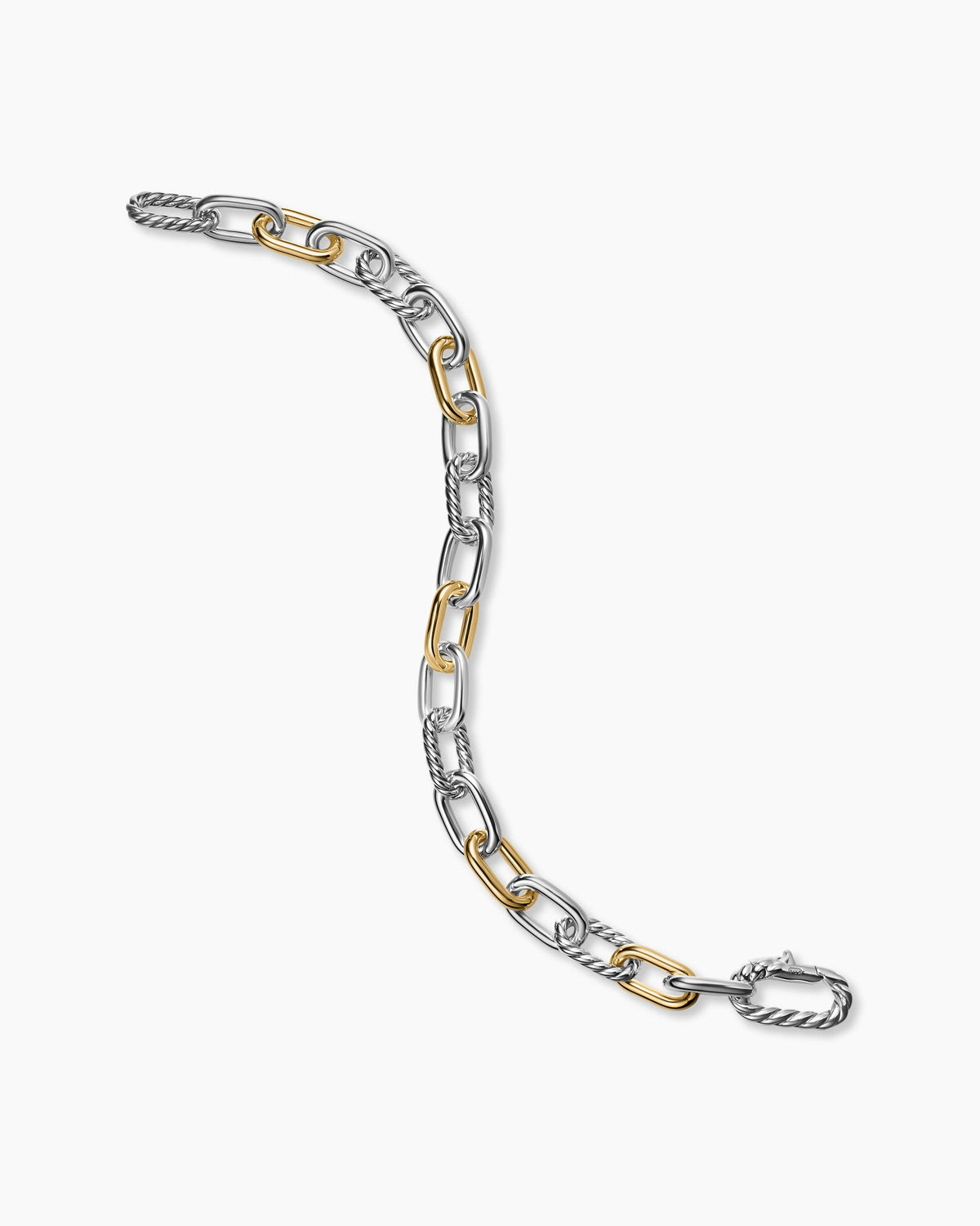 David Yurman Mens DY Madison Chain Bracelet in Sterling Silver with 18K Yellow Gold, 8.5mm David Yurman Men’s