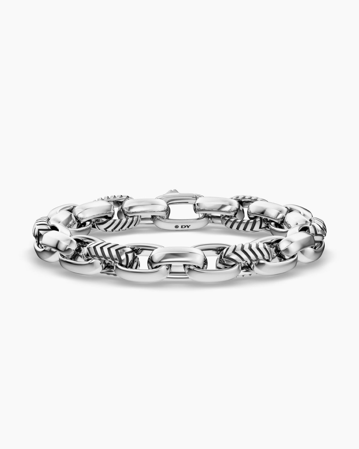 David Yurman Mens Chevron Oval Link Bracelet in Sterling Silver, 10mm David Yurman Men’s