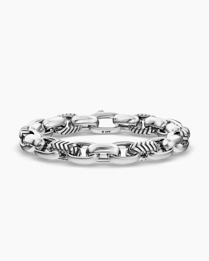 David Yurman Mens Chevron Oval Link Bracelet in Sterling Silver, 10mm David Yurman Men’s