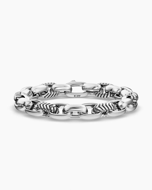 David Yurman Mens Chevron Oval Link Bracelet in Sterling Silver, 10mm David Yurman Men’s