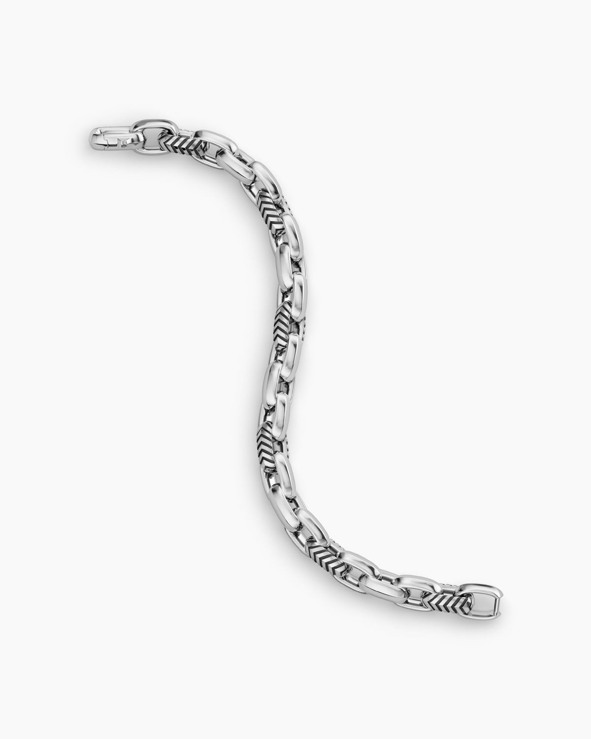 David Yurman Mens Chevron Oval Link Bracelet in Sterling Silver, 10mm David Yurman Men’s