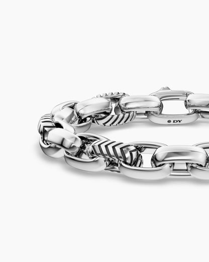 David Yurman Mens Chevron Oval Link Bracelet in Sterling Silver, 10mm David Yurman Men’s