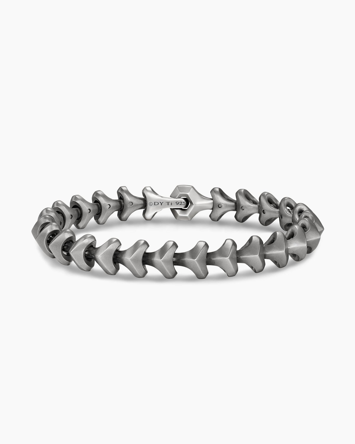 David Yurman Mens Armory Link Bracelet in Anthracite Titanium with Sterling Silver, 9.5mm David Yurman Men’s