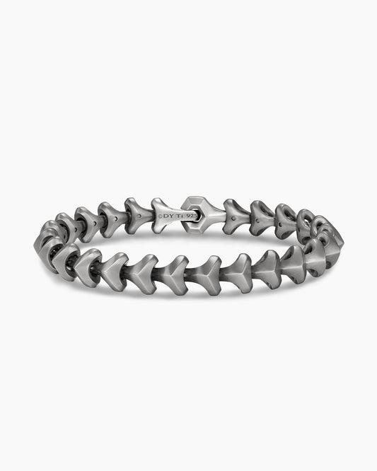 David Yurman Mens Armory Link Bracelet in Anthracite Titanium with Sterling Silver, 9.5mm David Yurman Men’s