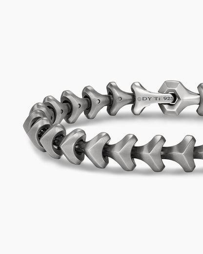 David Yurman Mens Armory Link Bracelet in Anthracite Titanium with Sterling Silver, 9.5mm David Yurman Men’s