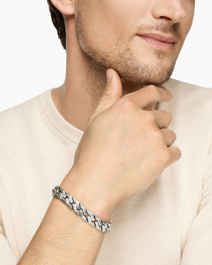 David Yurman Men's Curb Chain Angular Link Bracelet in Sterling Silver, 11mm David Yurman Men’s